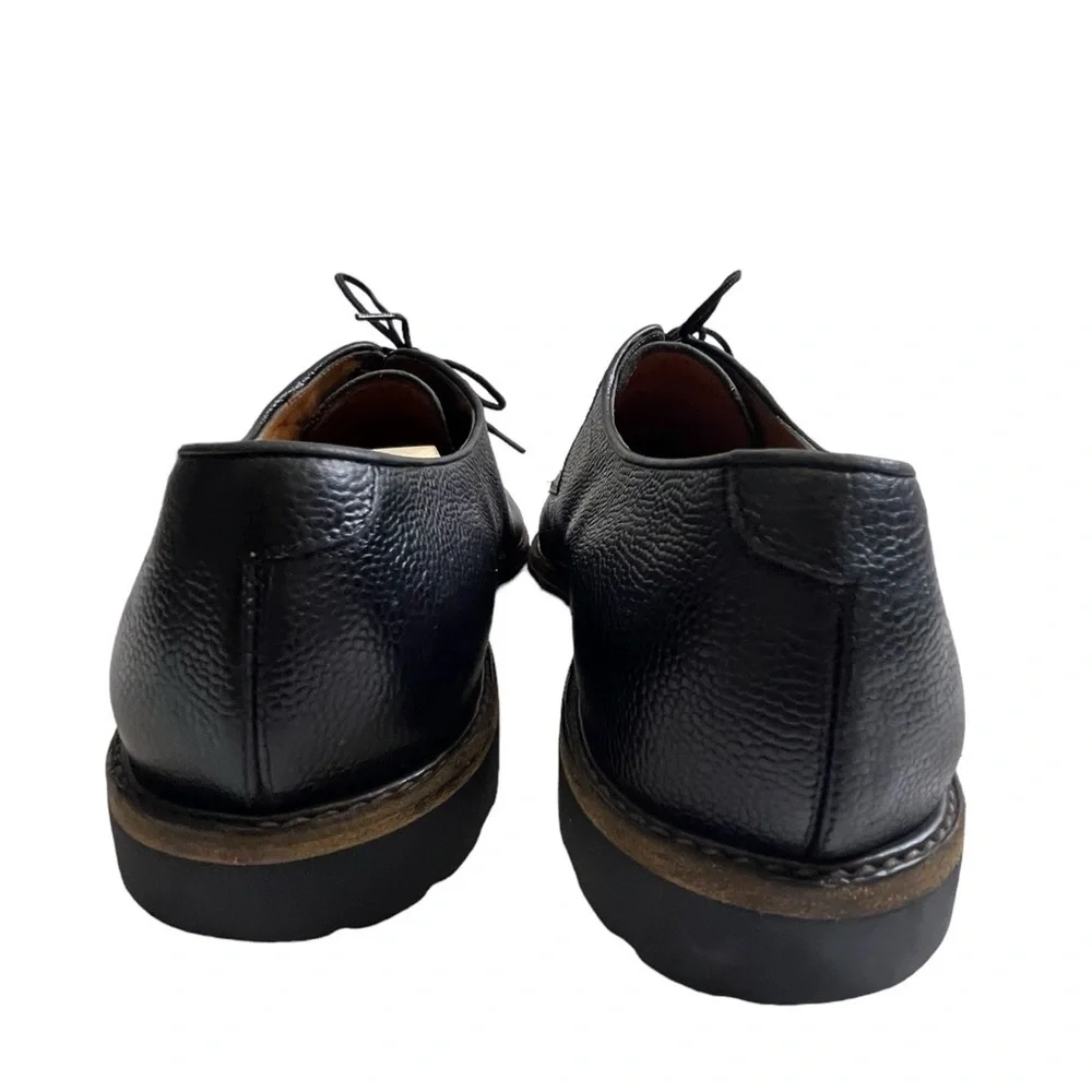 Salvatore Ferragamo Oxford Pebbled Black Leather Shoes Mens Size 11